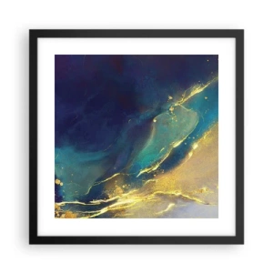 Pôster com moldura preta - Piscina dourada - 40x40 cm