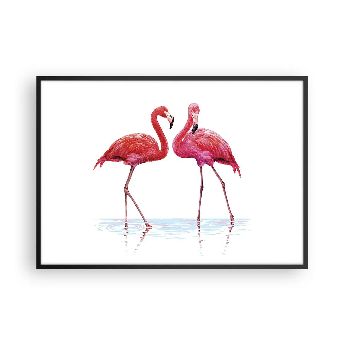 Pôster com moldura preta - Rosa randez-vous - 100x70 cm