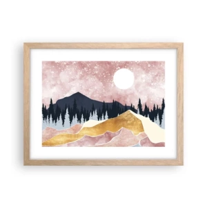 Pôster com moldura de carvalho claro - Ronda Noturna - 40x30 cm