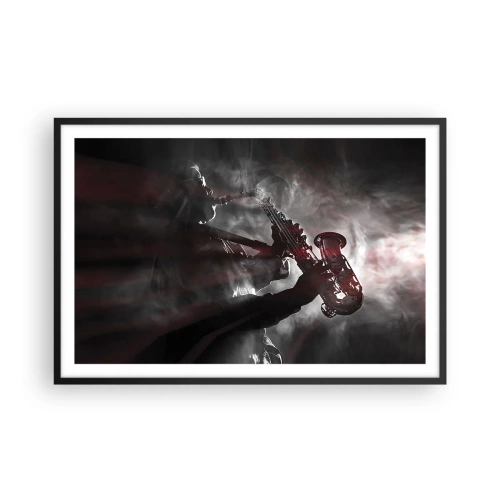 Pôster com moldura preta - Nos fumos do jazz - 91x61 cm