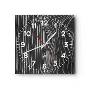 Relógio de parede - Relógio em vidro - Ritmo e sotaque - 30x30 cm