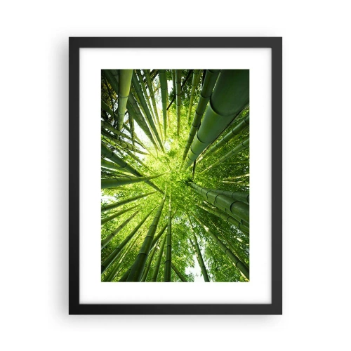 Pôster com moldura preta - Em um bosque de bambu - 30x40 cm