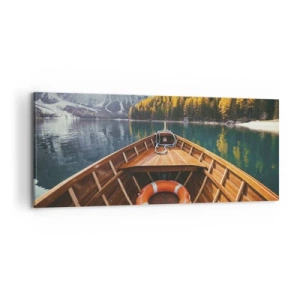Quadro em tela - Excursão na montanha - 100x40 cm