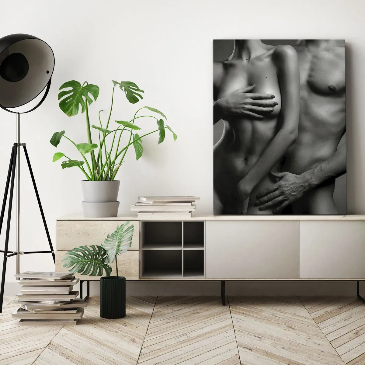 Quadro em tela - Adão e Eva - 65x120 cm