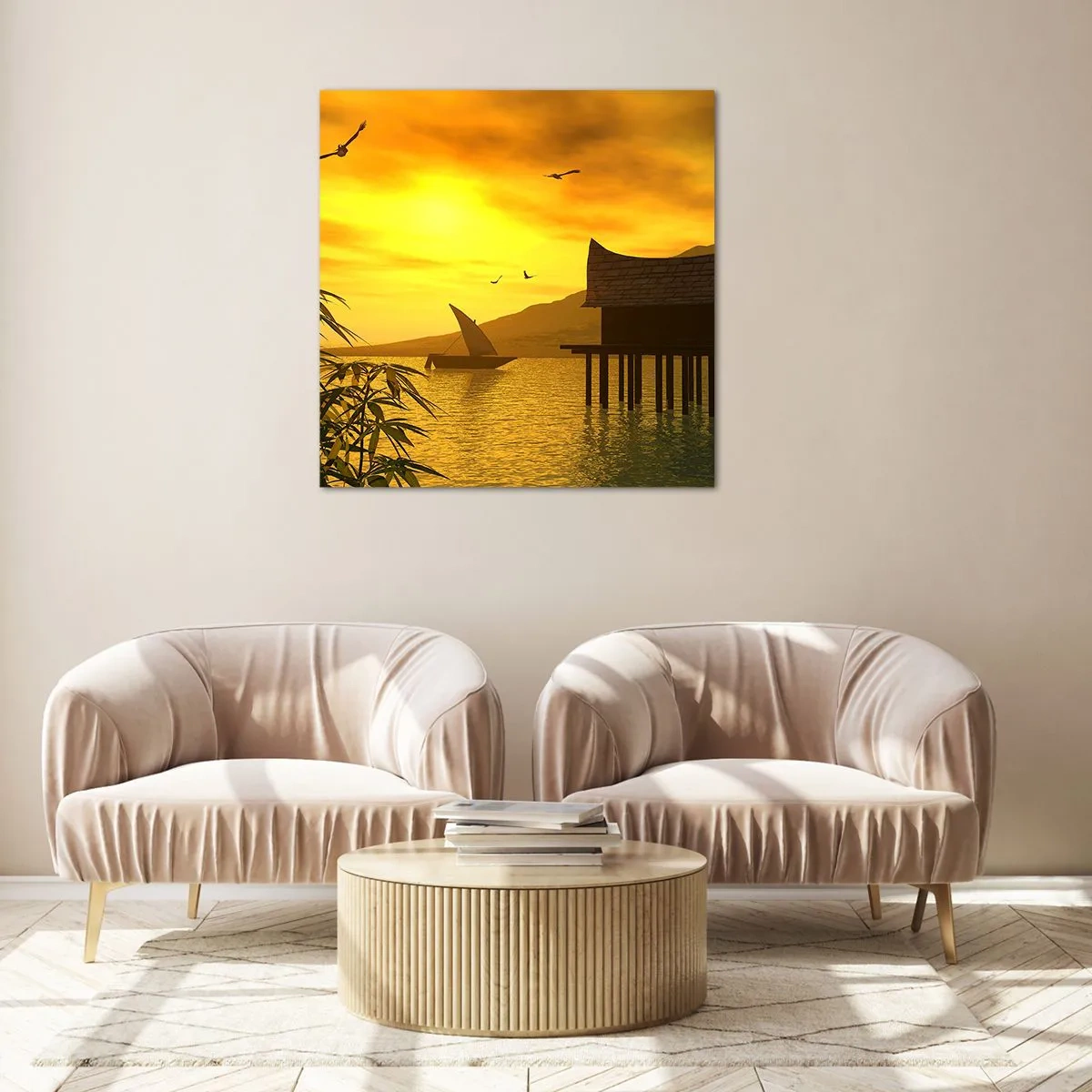 Quadro em vidro - A desejada paz - 30x30 cm