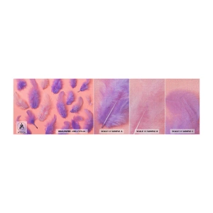 Amostra de papel de parede Premium Canvas - Ave lilás do desejo - Pena de pássaro, Inspiração, Gráficos - 100x30 cm