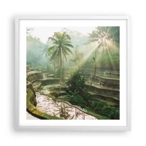 Pôster em moldura branca - Crescer ao sol - 50x50 cm