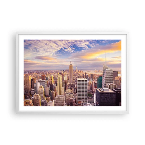 Pôster em moldura branca - Alcançar as nuvens - 70x50 cm