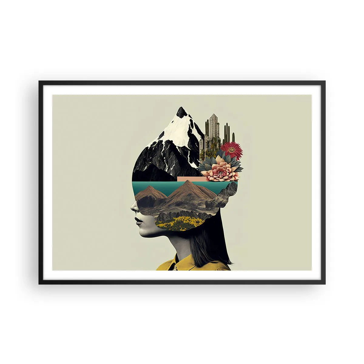 Pôster com moldura preta - Mulher – sempre um mistério - 100x70 cm