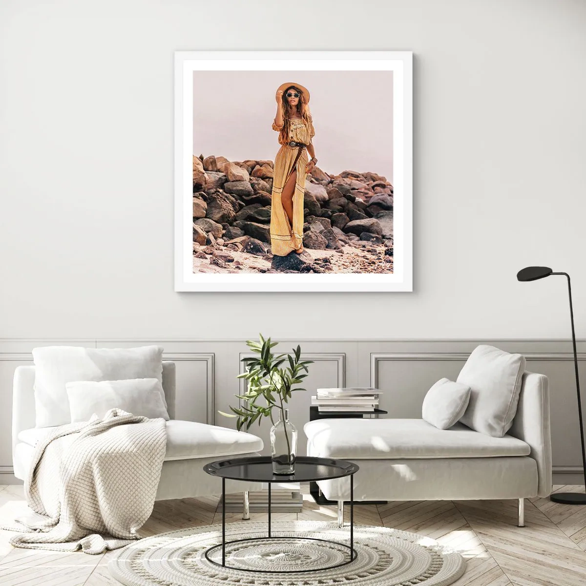 Pôster em moldura branca - A magia das pedras - 30x30 cm