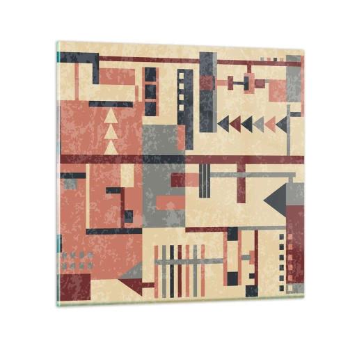 Quadro em vidro - Combinação de verticais e horizontais - 40x40 cm