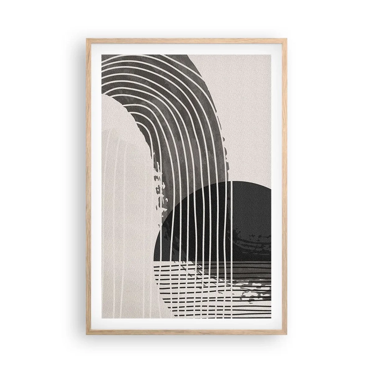 Pôster com moldura de carvalho claro - Ida e volta - 61x91 cm