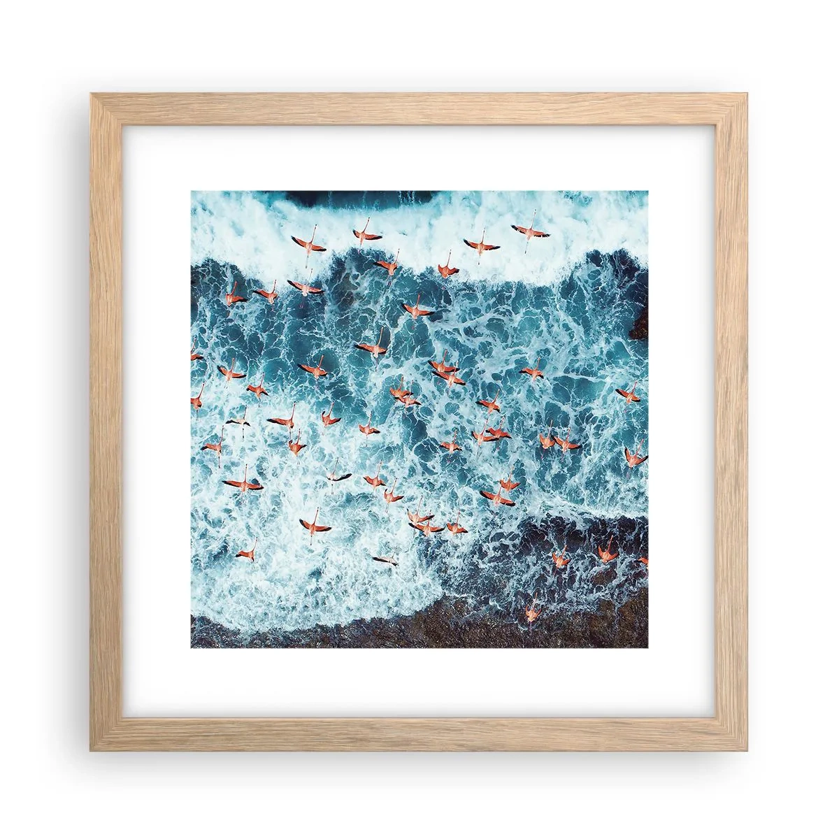 Pôster com moldura de carvalho claro - Desfile à beira-mar - 30x30 cm
