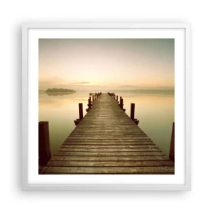 Pôster em moldura branca - Antes do amanhecer, nascer do sol, luz - 50x50 cm