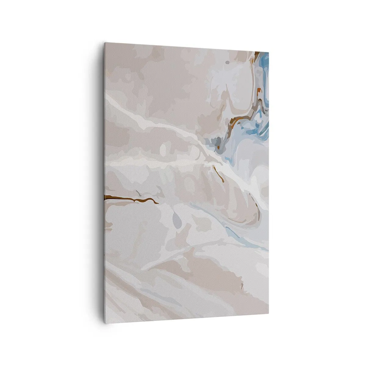 Quadro em tela - Meandros azuis sob branco - 80x120 cm