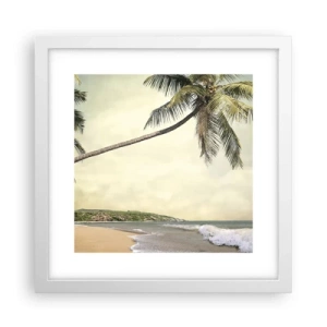 Pôster em moldura branca - Sonho tropical - 30x30 cm