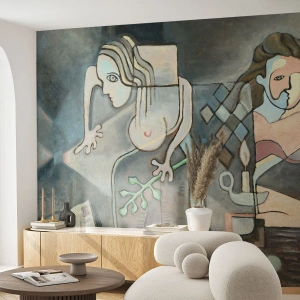 Papel de Parede Premium Sand - Mosaico de alma e matéria - Abstração, Cubismo, Pessoas - 100x70 cm