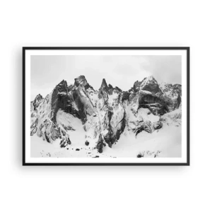 Pôster com moldura preta - O assustador cume de granito - 100x70 cm