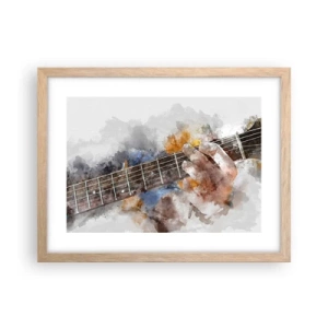 Pôster com moldura de carvalho claro - Poesia entre as cordas - 40x30 cm