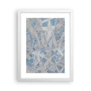 Pôster em moldura branca - Em um labirinto azul e cinza - 30x40 cm