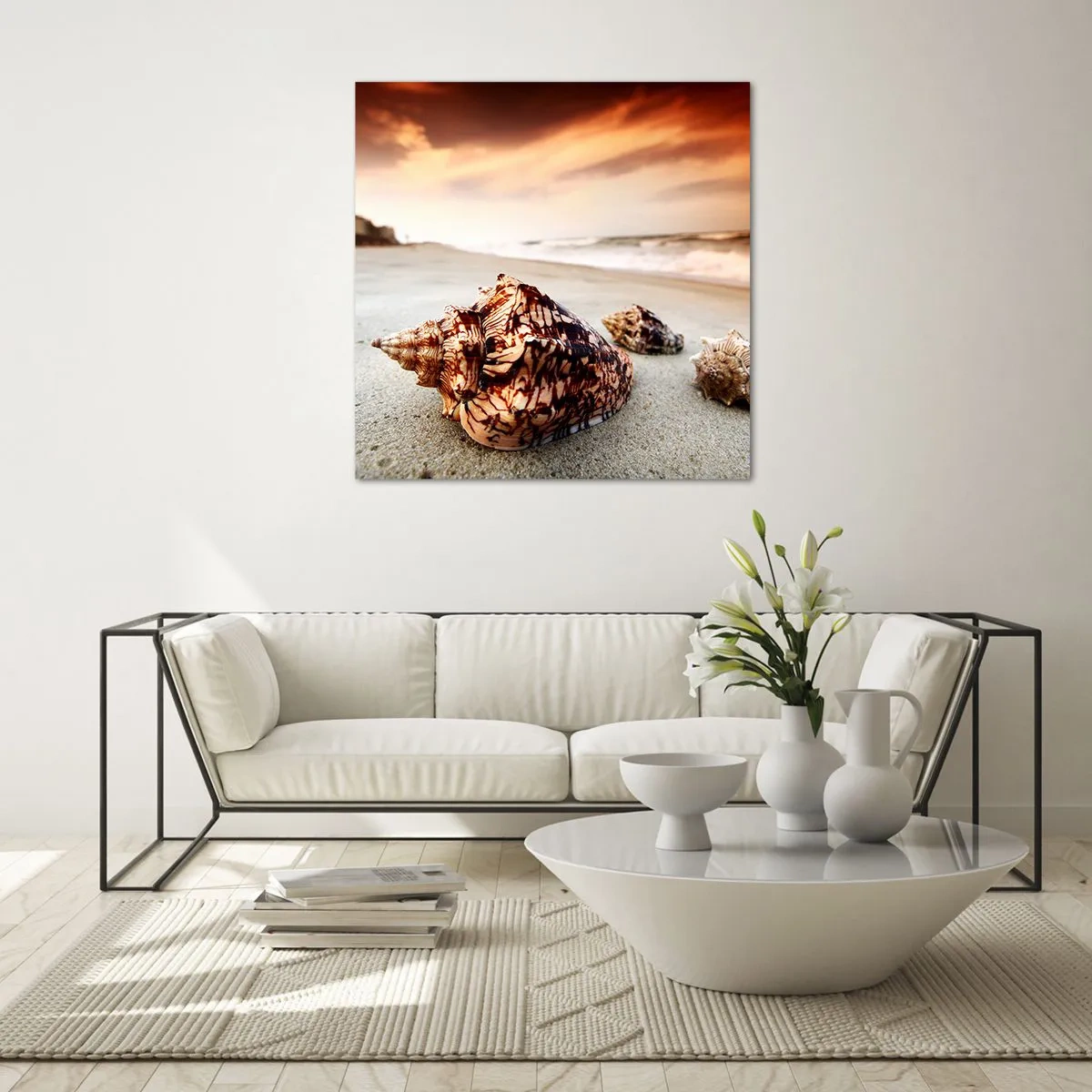 Quadro em vidro - Expulso pelas ondas - 60x60 cm