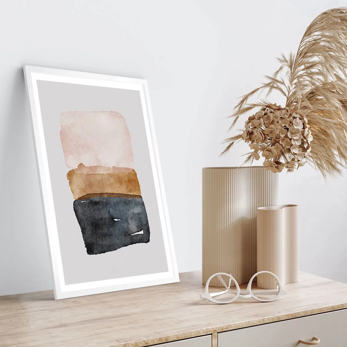 Pôster em moldura branca - Composição das cores da terra - 30x40 cm