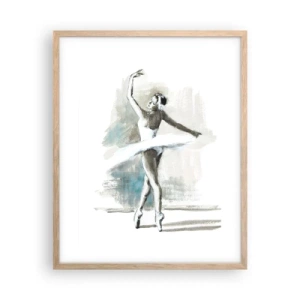 Pôster com moldura de carvalho claro - Encantada num cisne - 40x50 cm