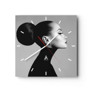 Relógio de parede - Relógio em vidro - Nefertiti moderna - 30x30 cm