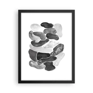 Pôster com moldura preta - Abstração rochosa - 30x40 cm