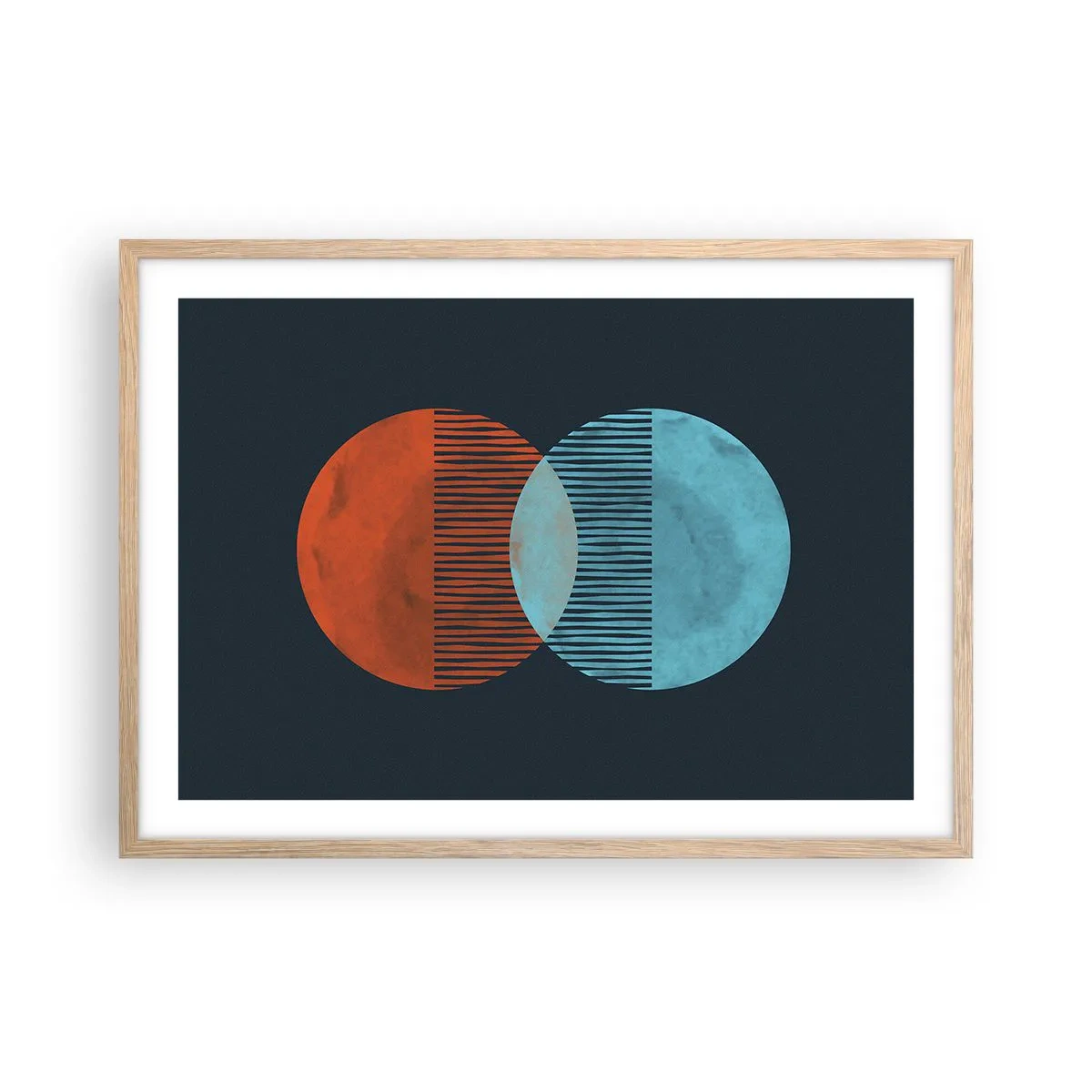 Pôster com moldura de carvalho claro - Fantasia astronómica - 70x50 cm