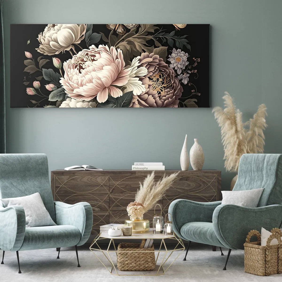 Quadro em tela - Em estilo barroco - 140x50 cm