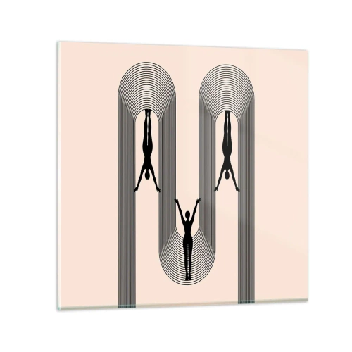 Quadro em vidro - De cabeça para baixo - 40x40 cm