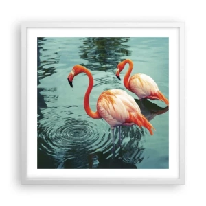 Pôster em moldura branca - Estamos na moda agora - 50x50 cm