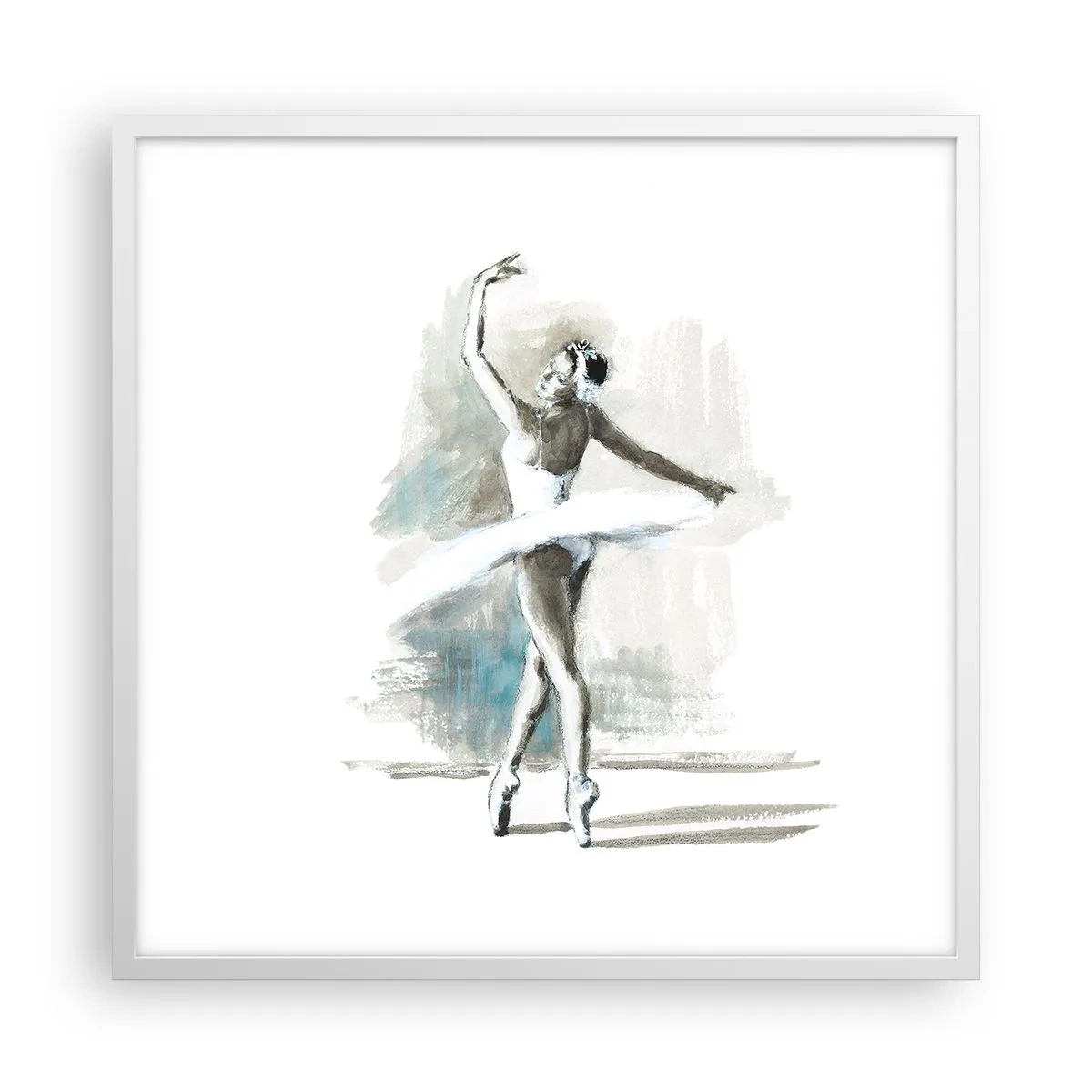 Pôster em moldura branca - Encantada num cisne - 60x60 cm