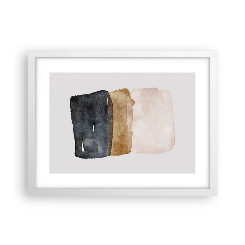 Pôster em moldura branca - Composição das cores da terra - 40x30 cm