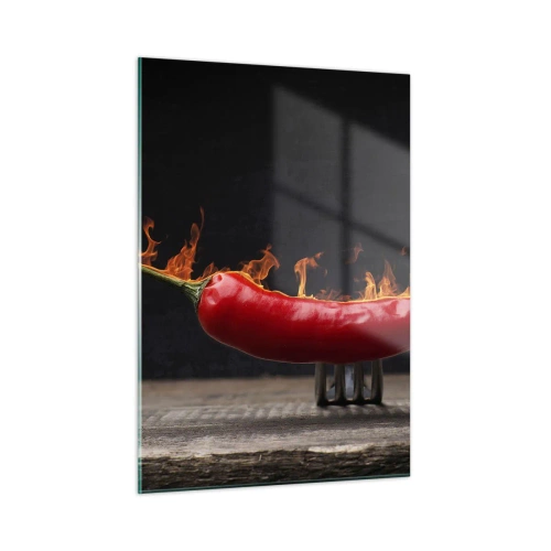 Quadro em vidro - Aperitivo de fogo - 50x70 cm