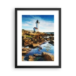 Pôster com moldura preta - Voltem bem, estou à espera - 30x40 cm