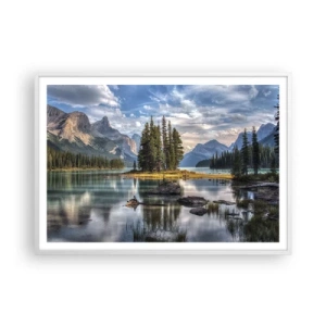 Pôster em moldura branca - Por águas grandes e límpidas… - 100x70 cm