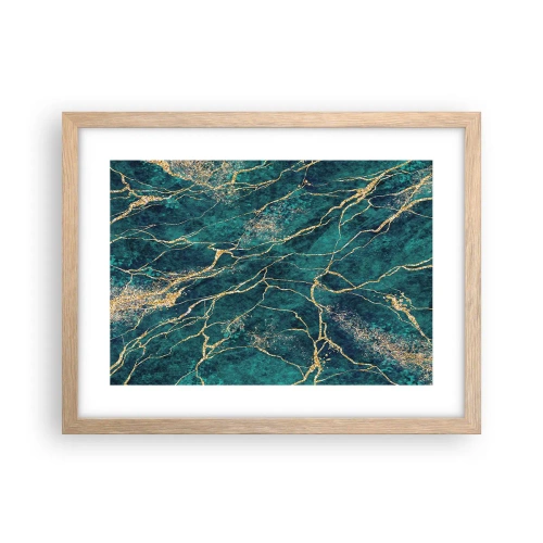Pôster com moldura de carvalho claro - Veia dourada - 40x30 cm
