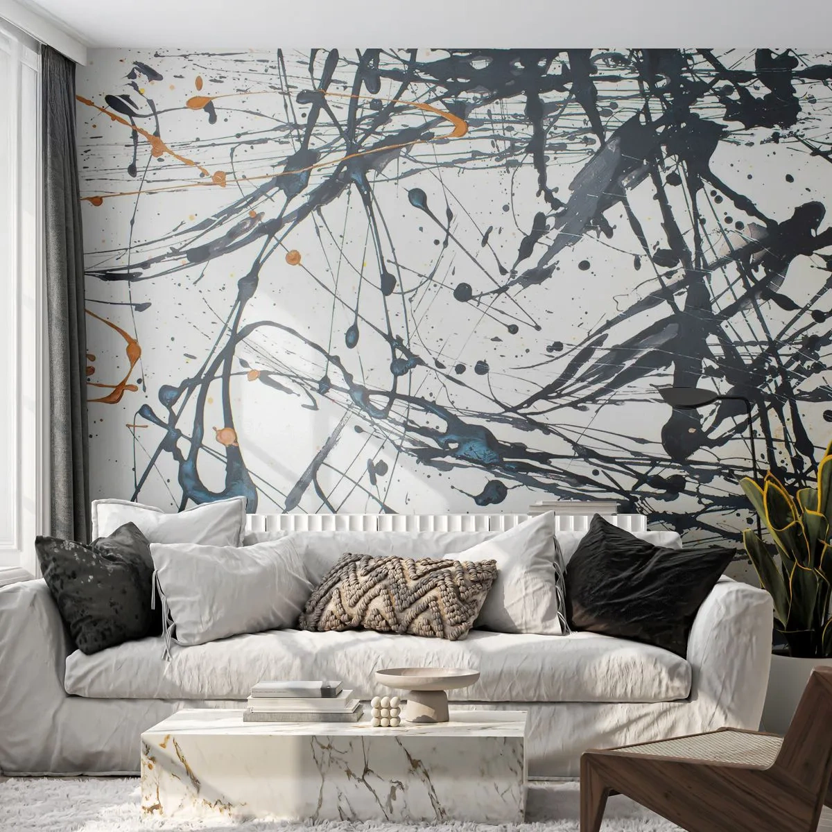 Papel de Parede Premium Sand - Abstração expressionista - Abstração, Pedaço, Artístico - 250x175 cm