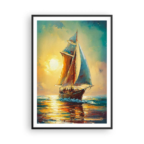 Pôster com moldura preta - A todo vapor - 70x100 cm