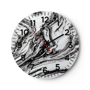 Relógio de parede - Relógio em vidro - No princípio, era o caos - 30x30 cm
