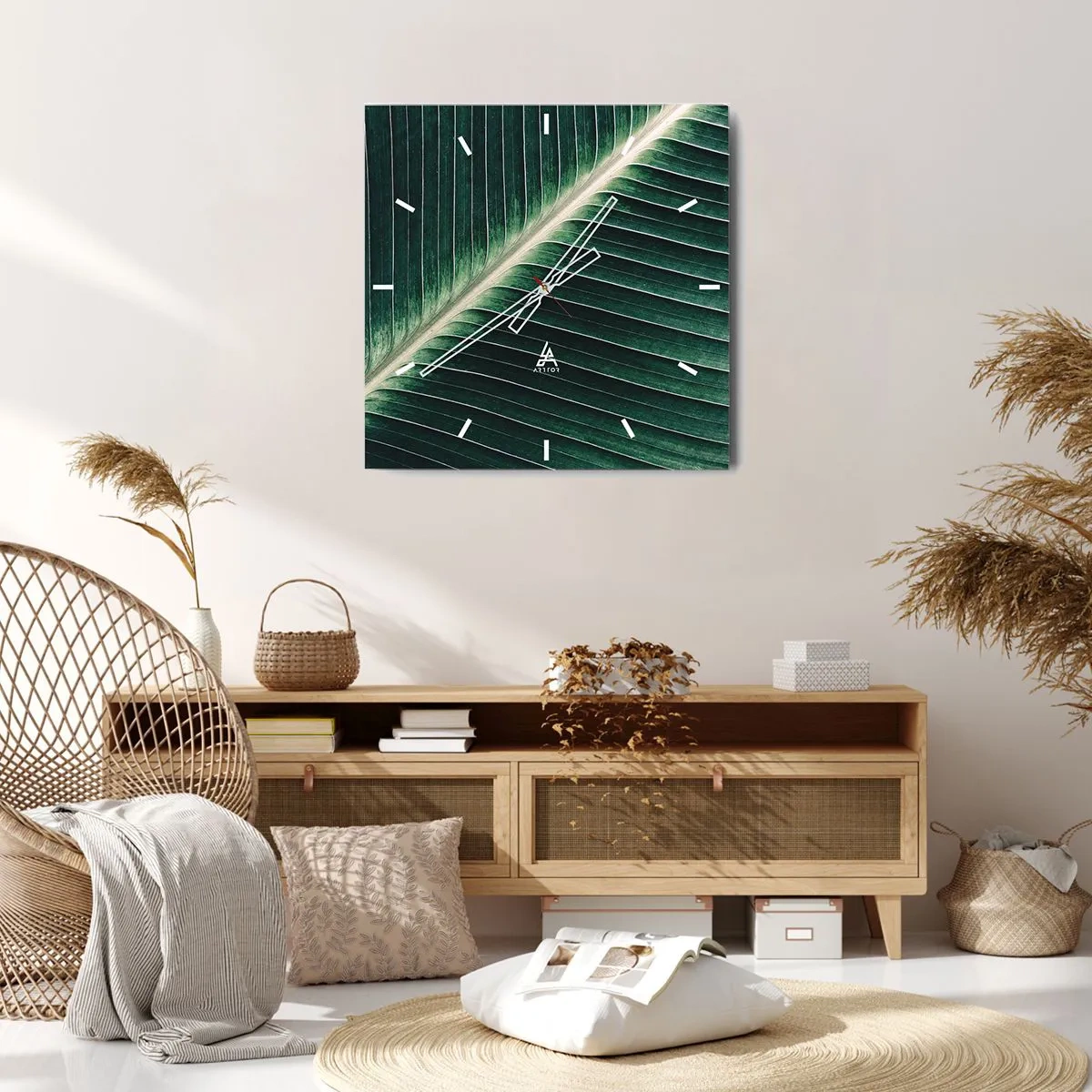 Relógio de parede - Relógio em vidro - O ritmo da natureza - 40x40 cm