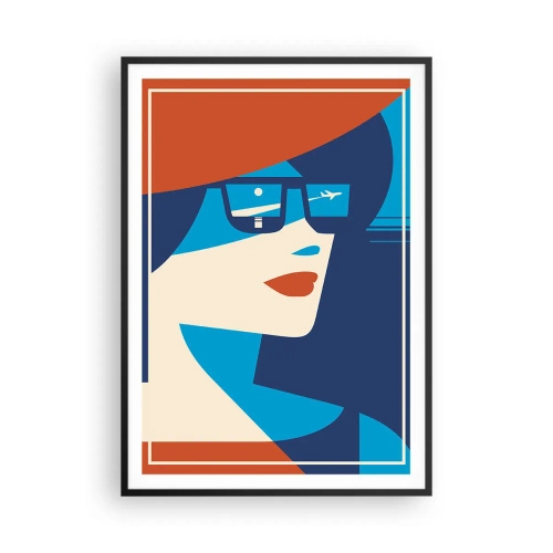 Pôster com moldura preta - Viagem de férias - 70x100 cm