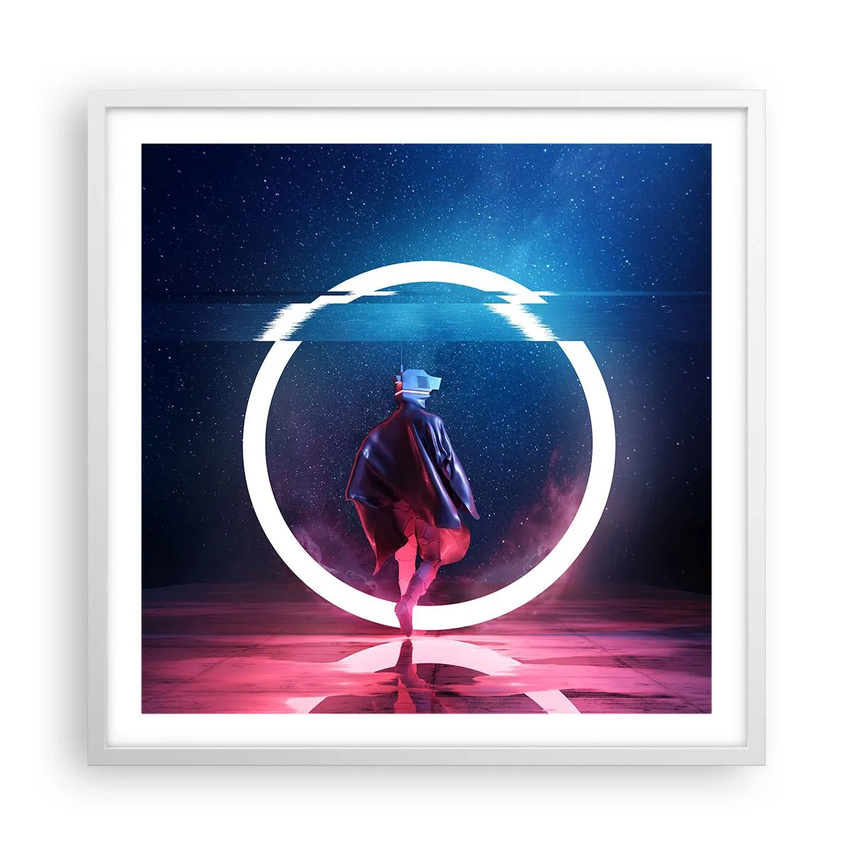 Pôster em moldura branca - Entre Mundos - 60x60 cm