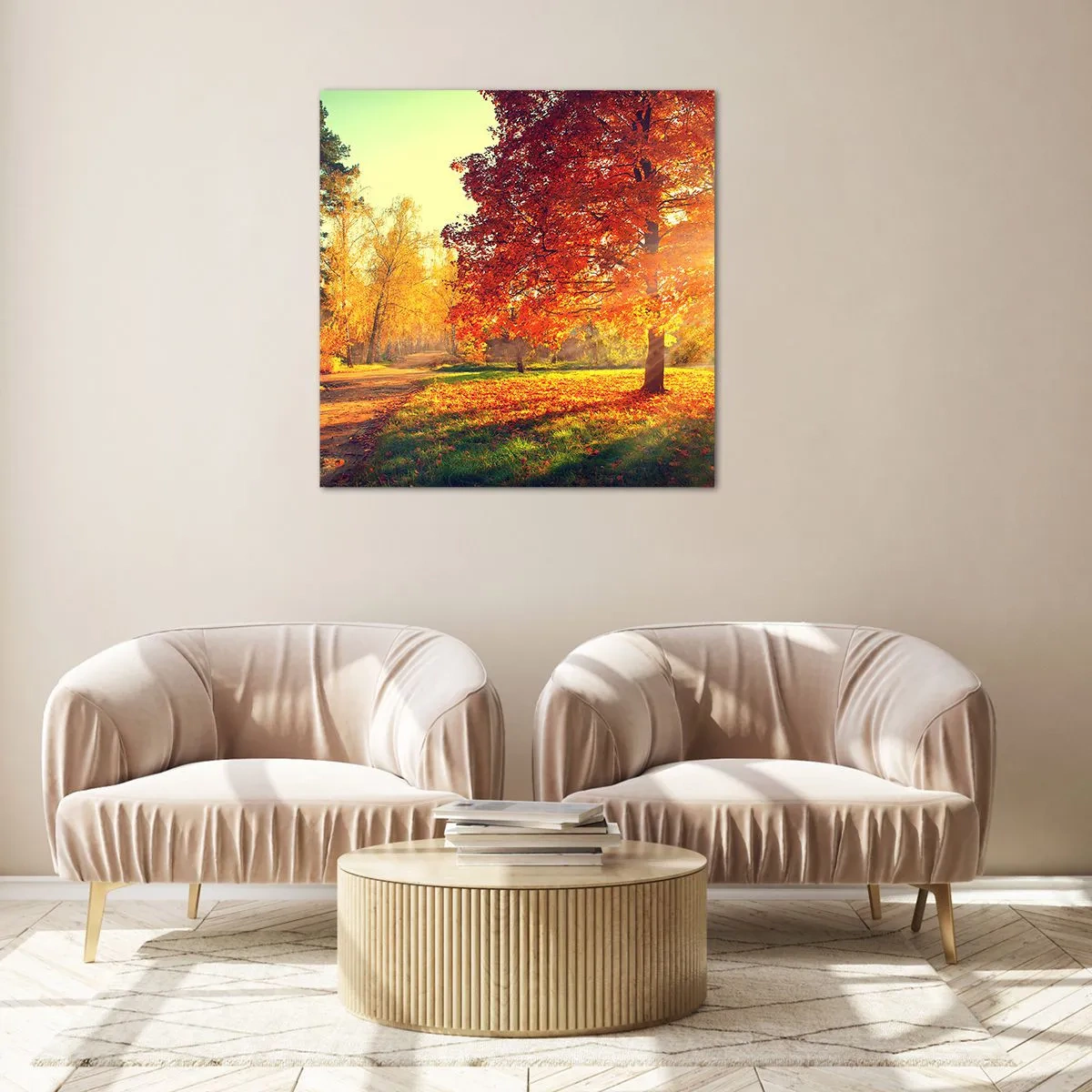 Quadro em vidro - O vermelho é lindo - 40x40 cm