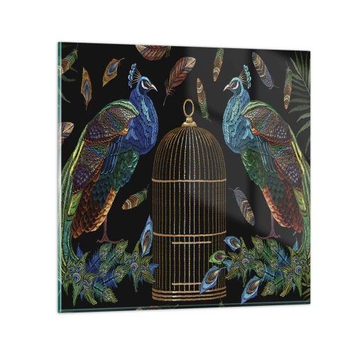 Quadro em vidro - Em vestes reais - 70x70 cm