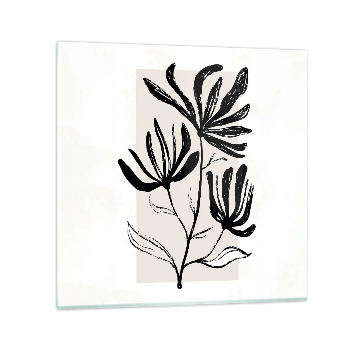 Quadro em vidro - Esboço para o herbário - 60x60 cm