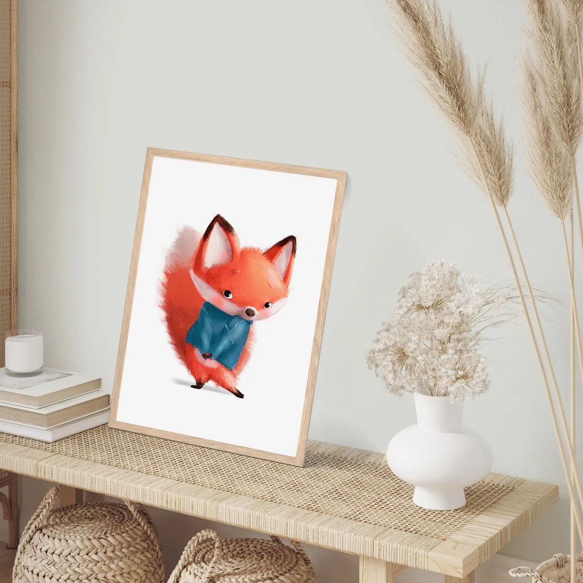 Pôster com moldura de carvalho claro - Fico bonito nisto? - 61x91 cm