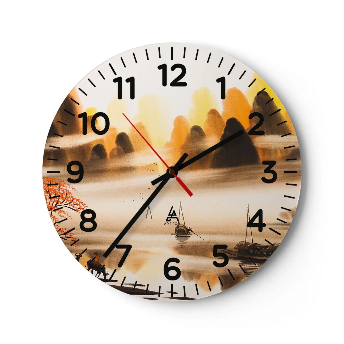 Relógio de parede - Relógio em vidro - Além do Extremo Oriente - 30x30 cm